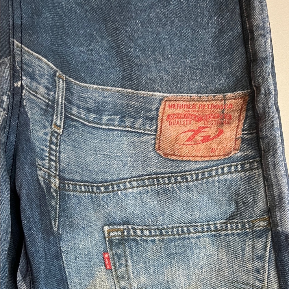 Women’s Blue Patchwork Jeans - Picture 6 of 13